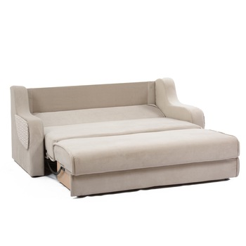 Canapea extensibila 2 locuri tip pat matrimonial Delta Max,stofa/plus tip catifea culoarea Bej, lada depozitare, extensie din plasa de arcuri relaxa, suprafata dormit 195/160 cm, 2 perne decor gratuite, structura rezistenta, dimensiune 194x104x100 Canapea extensibila 2 locuri tip pat matrimonial Delta Max,stofa/plus tip catifea culoarea Bej, lada depozitare, extensie din plasa de arcuri relaxa, suprafata dormit 195/160 cm, 2 perne decor gratuite, structura rezistenta, dimensiune 194x104x100