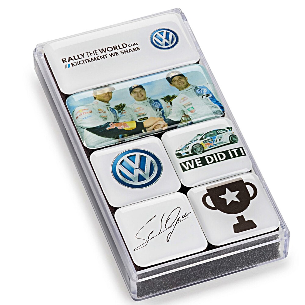 Set Magneti Decorativi WRC Volkswagen, Alb