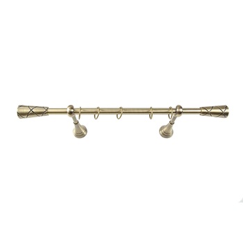 Galerie metalica 200 cm pentru perdele, simpla, model Zeus, grosime 19 mm, auriu antic, accesorii incluse, KIT COMPLET Galerie metalica 200 cm pentru perdele, simpla, model Zeus, grosime 19 mm, auriu antic, accesorii incluse, KIT COMPLET