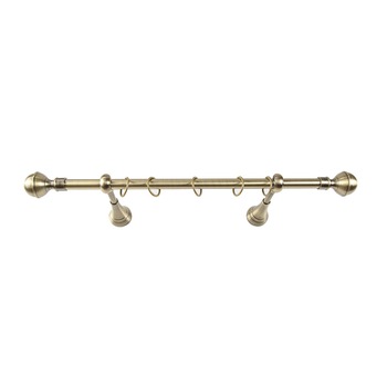 Galerie metalica 160 cm pentru perdele, simpla, model Kugel, grosime 19 mm, auriu antic, accesorii incluse, KIT COMPLET Galerie metalica 160 cm pentru perdele, simpla, model Kugel, grosime 19 mm, auriu antic, accesorii incluse, KIT COMPLET