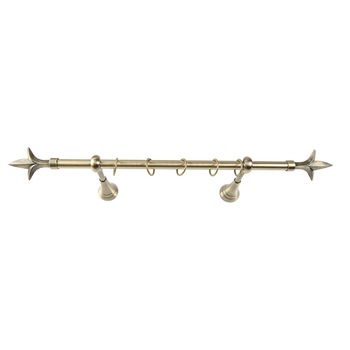 Galerie metalica 200 cm pentru perdele, simpla, model Lance, grosime 19 mm, auriu antic, accesorii incluse, KIT COMPLET Galerie metalica 200 cm pentru perdele, simpla, model Lance, grosime 19 mm, auriu antic, accesorii incluse, KIT COMPLET