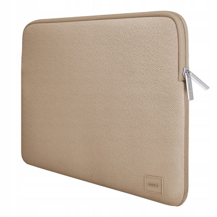 Uniq, husa pentru laptop din material sintetic texturat, rezistenta la apa, Cyprus Sleeve MJX9KCZG4Z942, bej nud, 14 inch (35,6 cm)