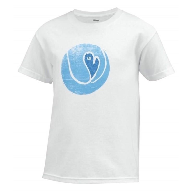 Tricou Wilson Heart Tennis Ball, fete, alb, L