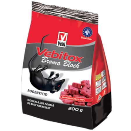 Raticid Vebitox Broma Block cuburi parafinate 200 gr