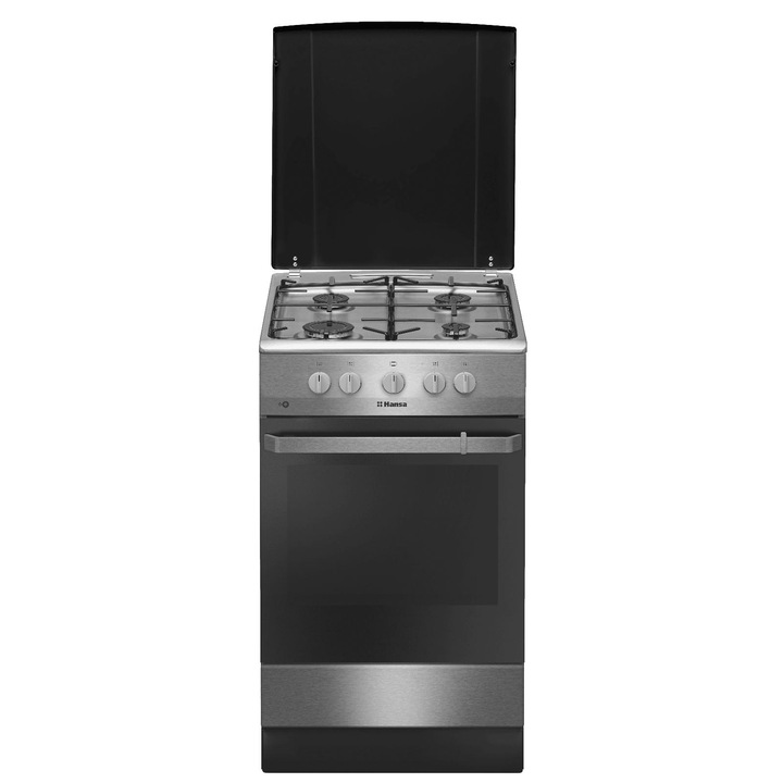 Aragaz pe gaz FCGX58099, 50x60 cm, 4 arzatoare, plita gaz, cuptor gaz, 2 functii, 58 l, gril, aprindere electrica cuptor si plita, inox