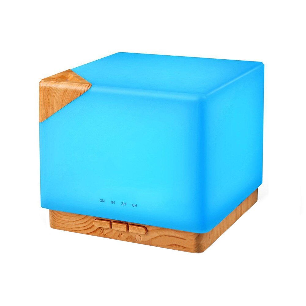 Difuzor aromaterapie, Zenix - Helios, 600ml, 20+ ore, ultrasonic, Stejar deschis + Alb