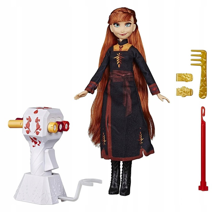 Papusa Anna Frozen 2, par lung, accesorii coafat, multicolor