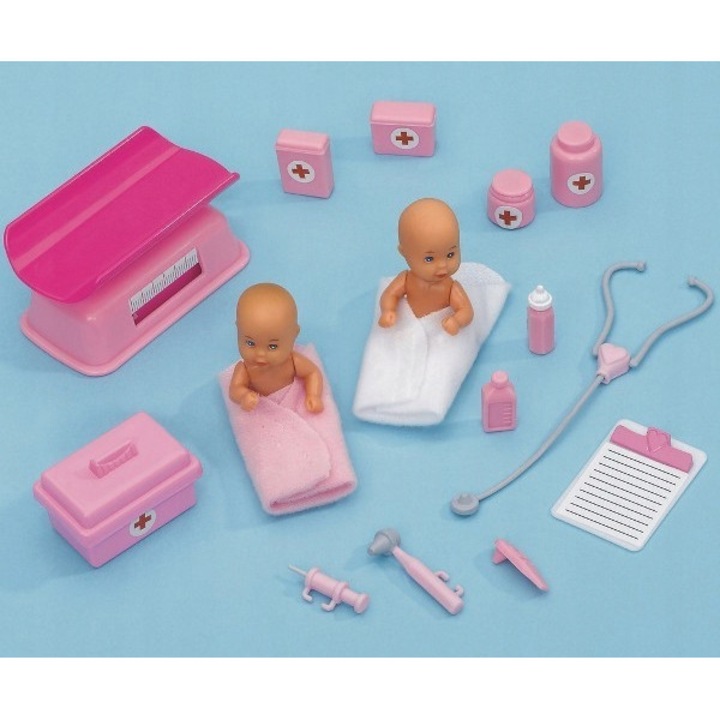 Papusa Steffi Love pediatru cu doi bebelusi accesorii 29cm