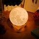Moon Lamp 3D, Lampa Luna 15 CM LED Portabila, Stand Lemn, Alb Cald si Rece, Intensitate Reglabila, Reincarcabila