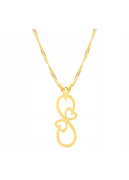 Colier Larezo Infinity argint 925 placat aur 24K 47x3cm aur galben