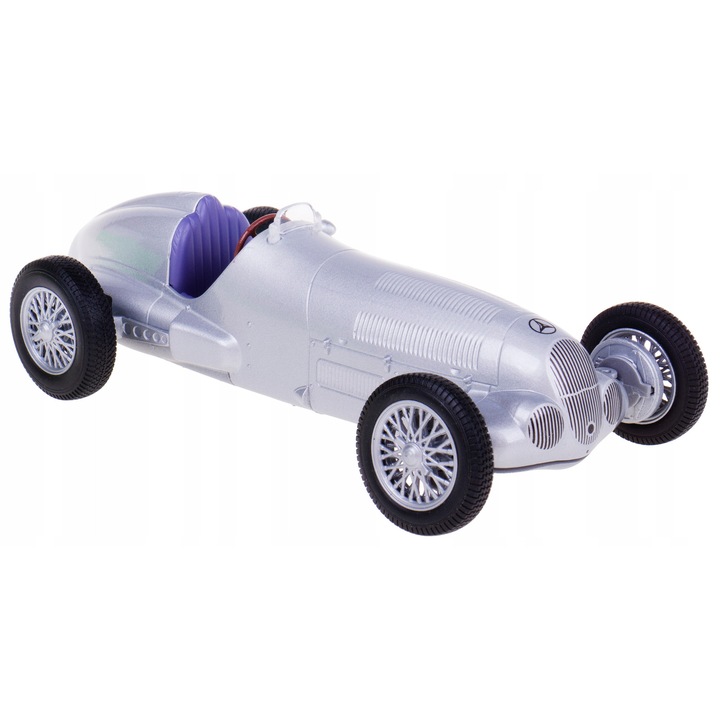 Modellautó Mercedes Benz W125 1937 Welly metál ezüst 17x7.8x5cm