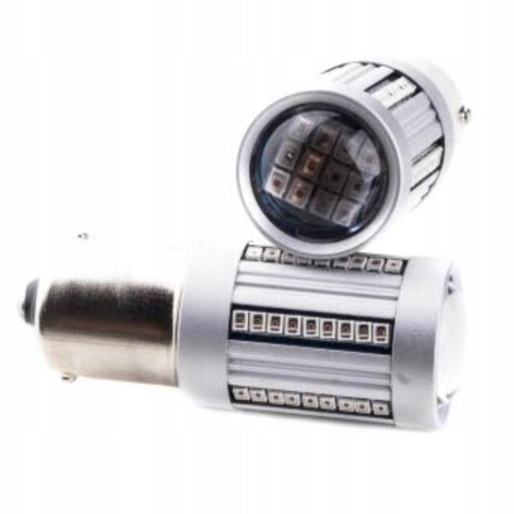 Bec LED EinParts P21W 12V 66 SMD piros 1500K 50x20mm