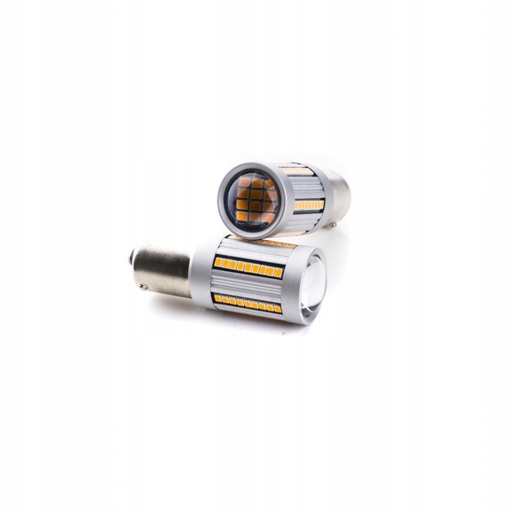 Bec auto EinParts LED P21W narancssárga 12V 66LED