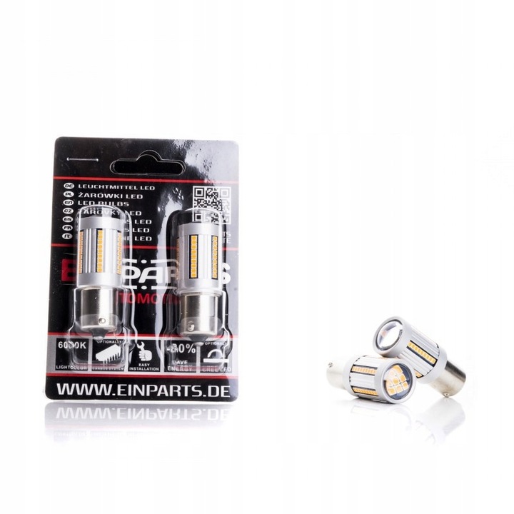 Bec LED EinParts P21W Canbus narancssárga 12V