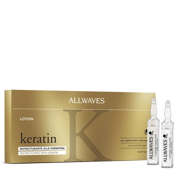 Lotiune restructuranta ALLWAVES cu Keratina pentru par uscat si degradat 12 buc x 10 ml Lotiune restructuranta ALLWAVES cu Keratina pentru par uscat si degradat 12 buc x 10 ml