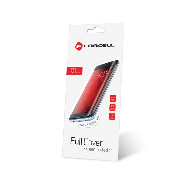 Forcell Full Cover kijelzővédő fólia, víztiszta, ívelt kijelző esetén teljes védelem - Huawei P20 Lite