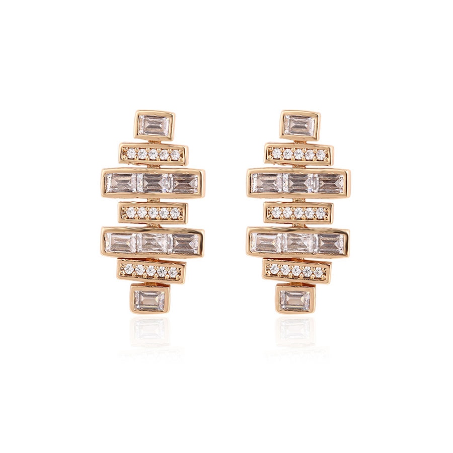 Cercei placati cu aur si elemente® Diamond Hoop