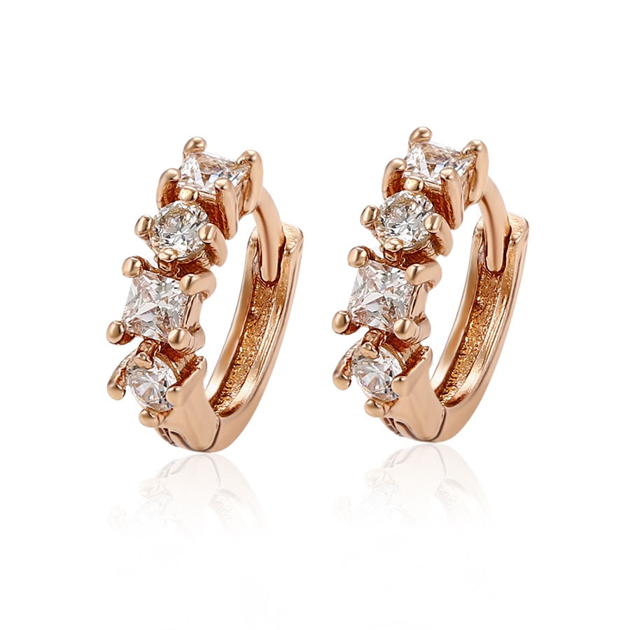 Cercei placati cu aur Diamond Minimal