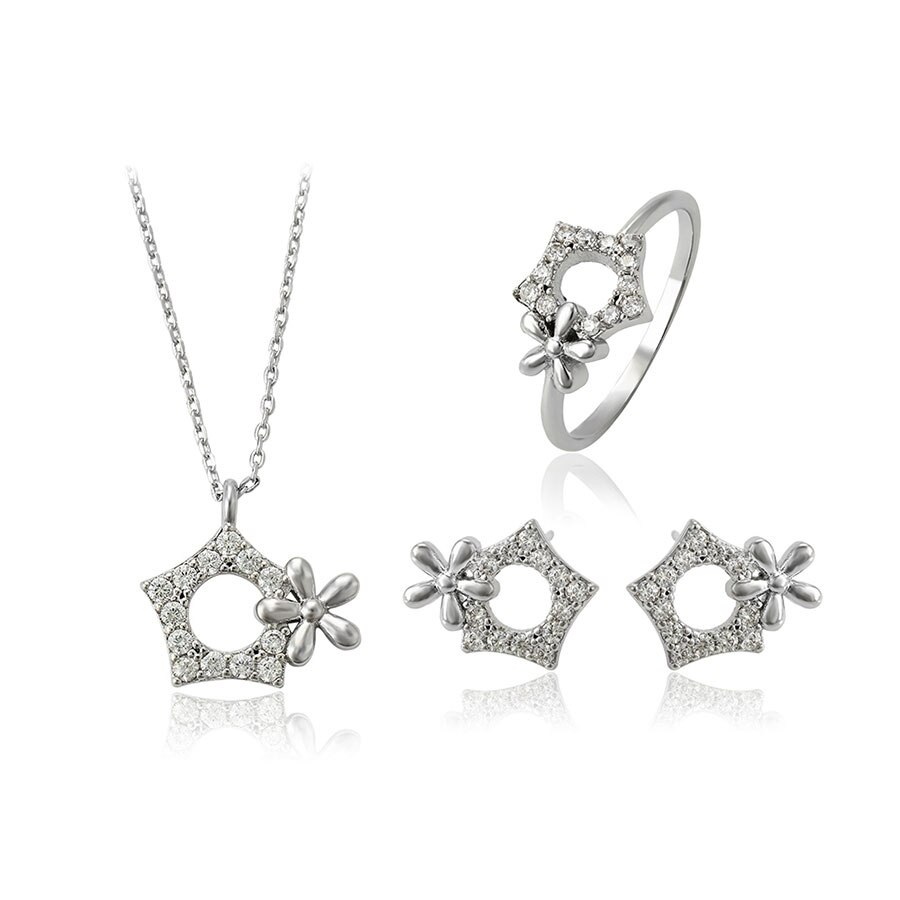 Set placat cu aur alb de 18k si cristale® Moonlight