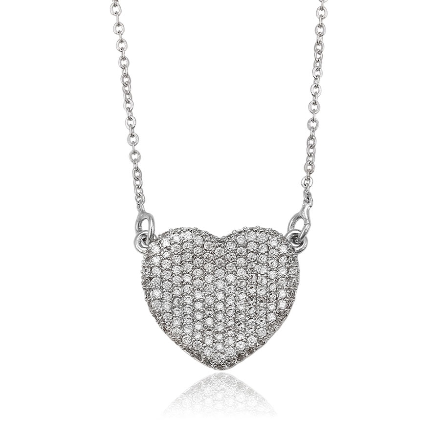 Lantisor placat cu aur alb de 18k si cristale® Crystal