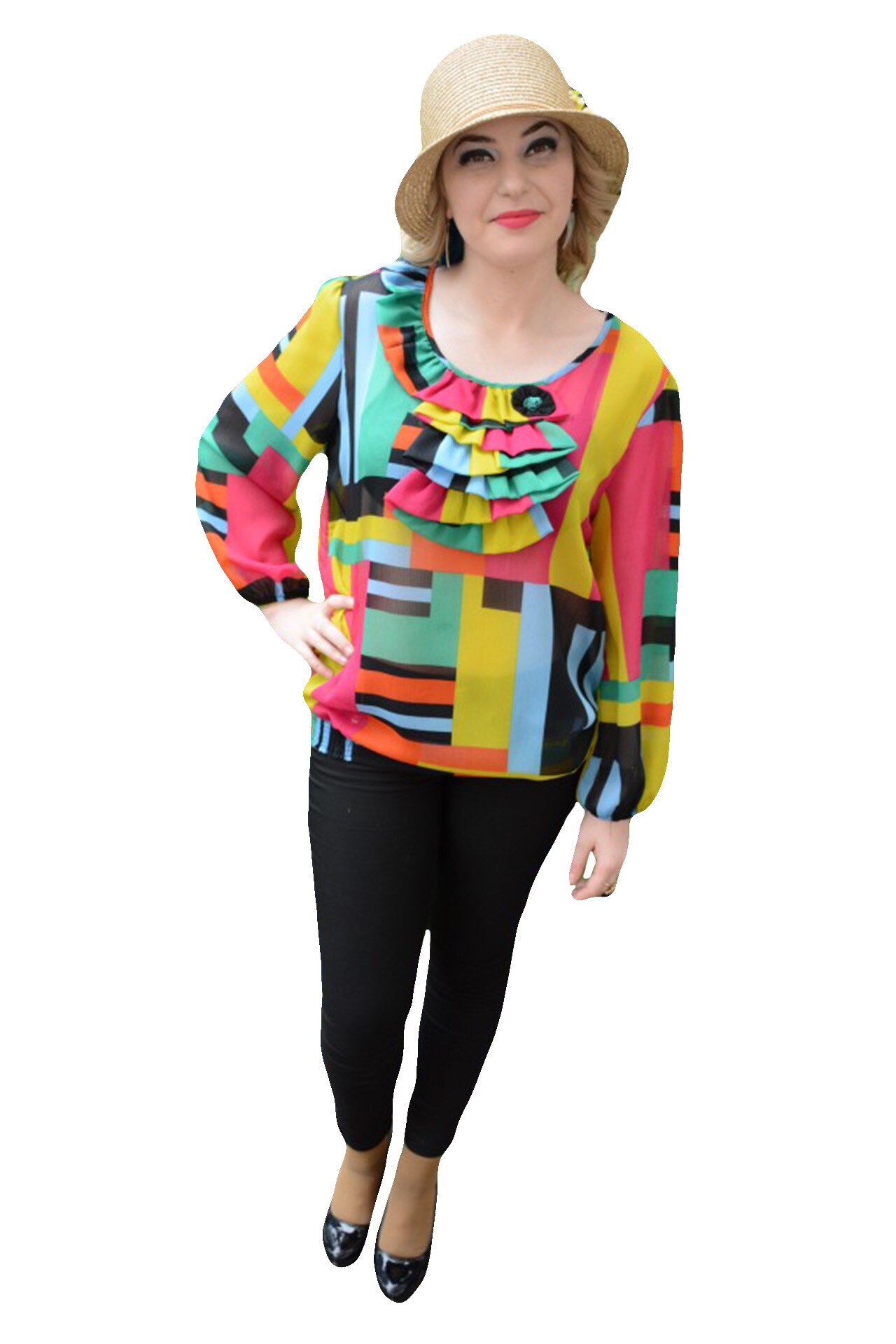 Bluza de primavara-vara din voal fin, D&J Exclusive, Galben