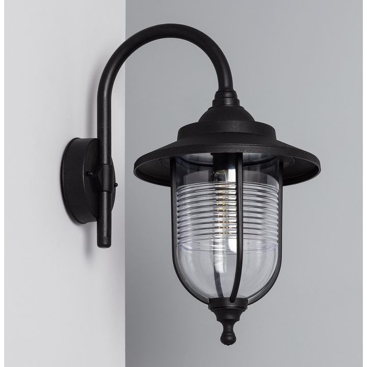 Aplica exterior LED Loft negru mat 44x34.5x25cm IP44 E27