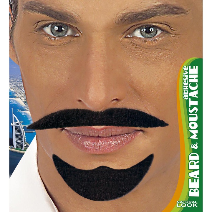 Arab bajusz és szakáll, fekete