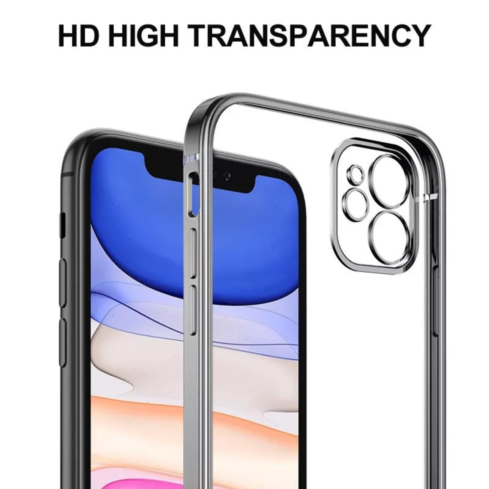 Husa Luxury cu Margini Color pentru iPhone 12 Pro, Black