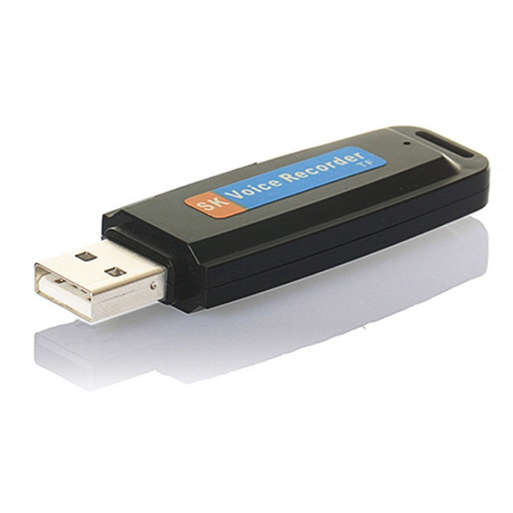 Диктофон 32G, MP3 запис, литиева батерия, 7x2.1x0.9cm, черен