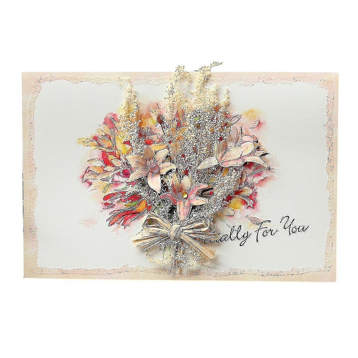 Felicitare Ziua Mamei, OEM, handmade, floare uscata, 21x14x1cm