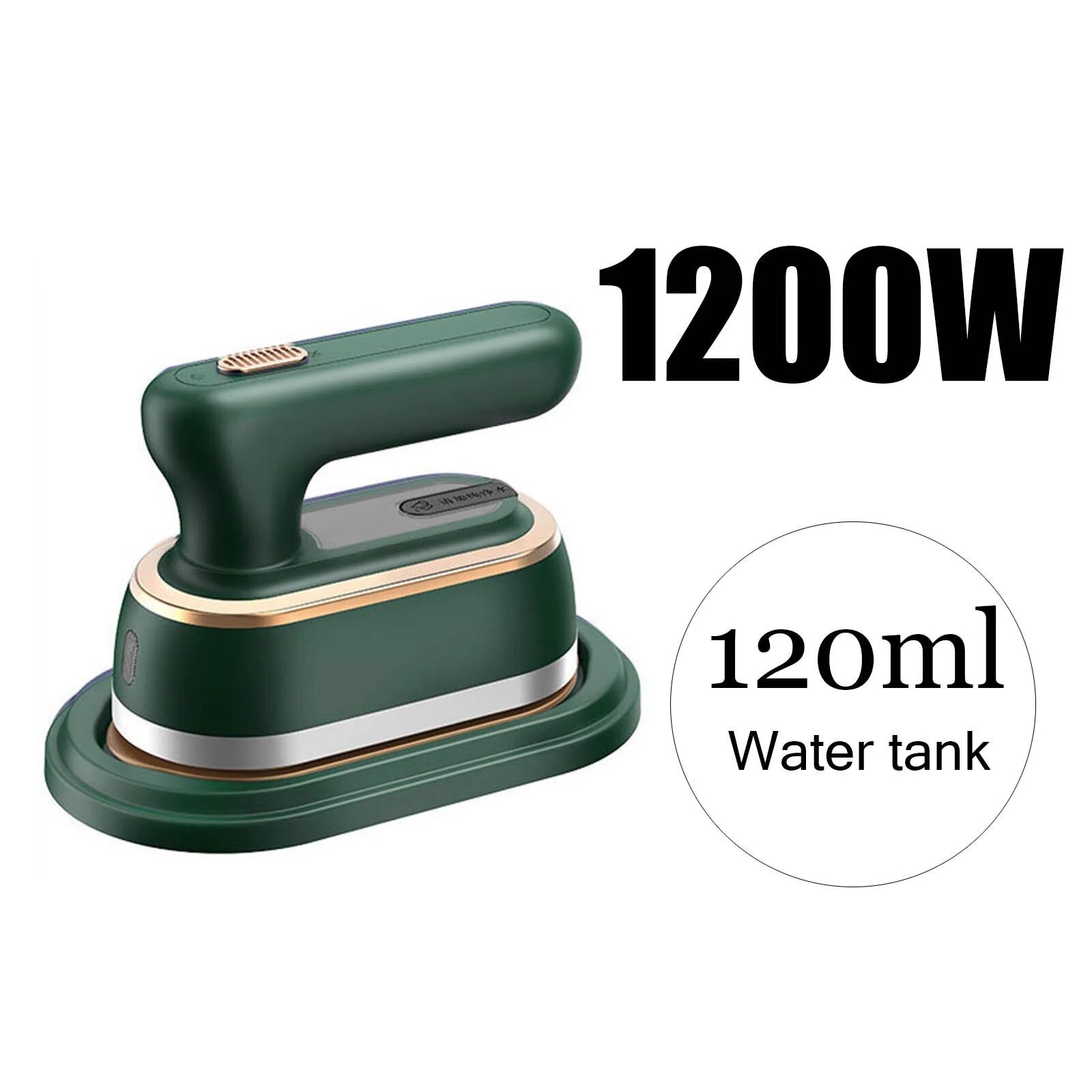 Fier de calcat portabil ZYBLSSBB 1200W, abur, pliabil, verde, 17.5x9x12cm