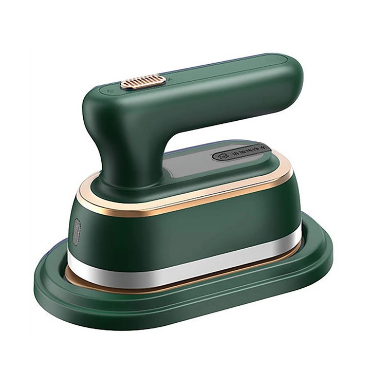Fier de calcat portabil ZYBLSSBB 1200W, abur, pliabil, verde, 17.5x9x12cm