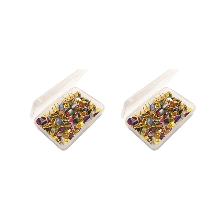 Комплект кабърчета многоцветни, 200 броя, 8.7x6.5x2.2cm