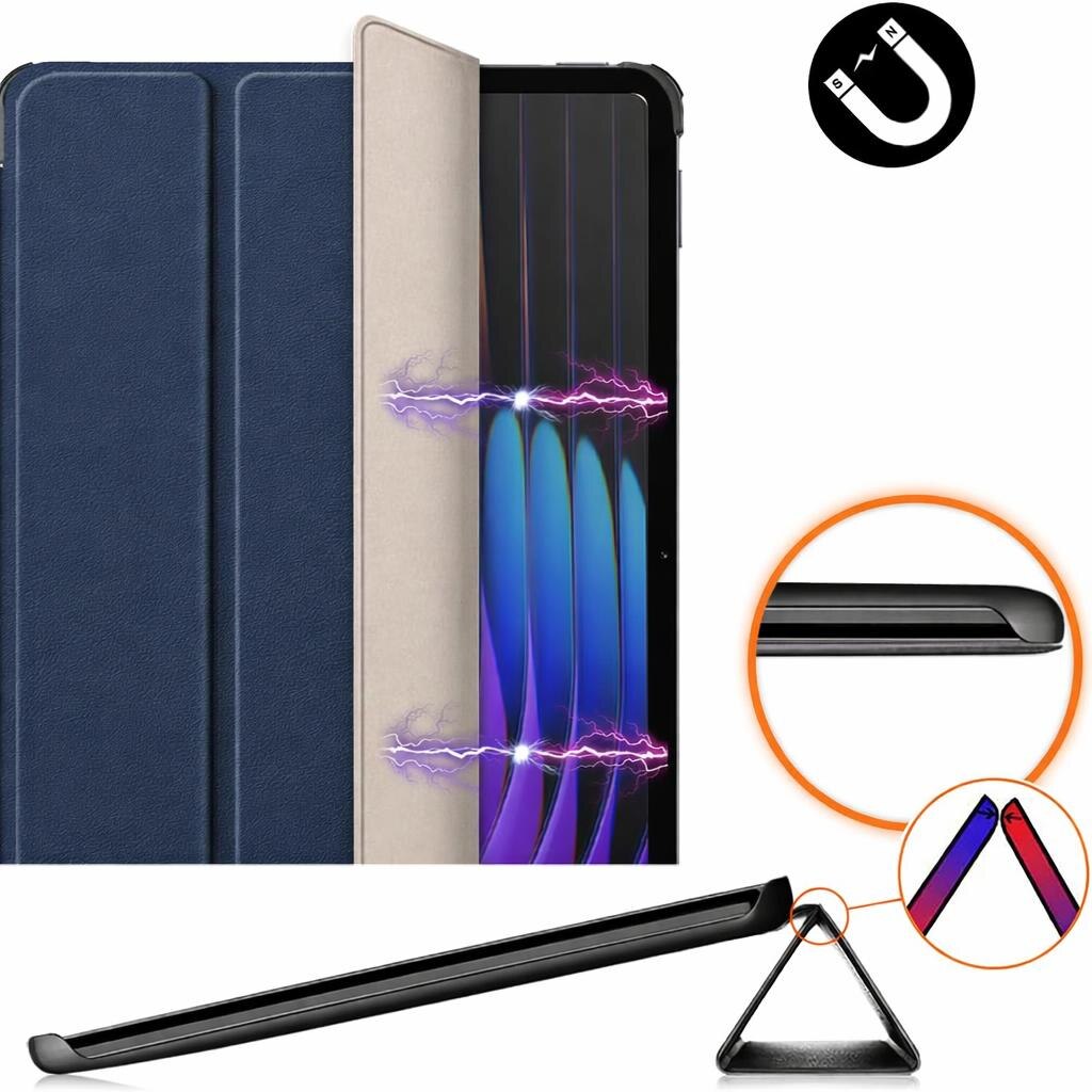 Husa pentru tableta, Supero, Xiaomi, compatibila cu Mi Pad 7/7 Pro/8/8 Pro 11 "2", husa din piele ecologica, margini intarite, functie stand si wake/sleep automata, captuseala moale interna, ultra-subtire si usoara, negru