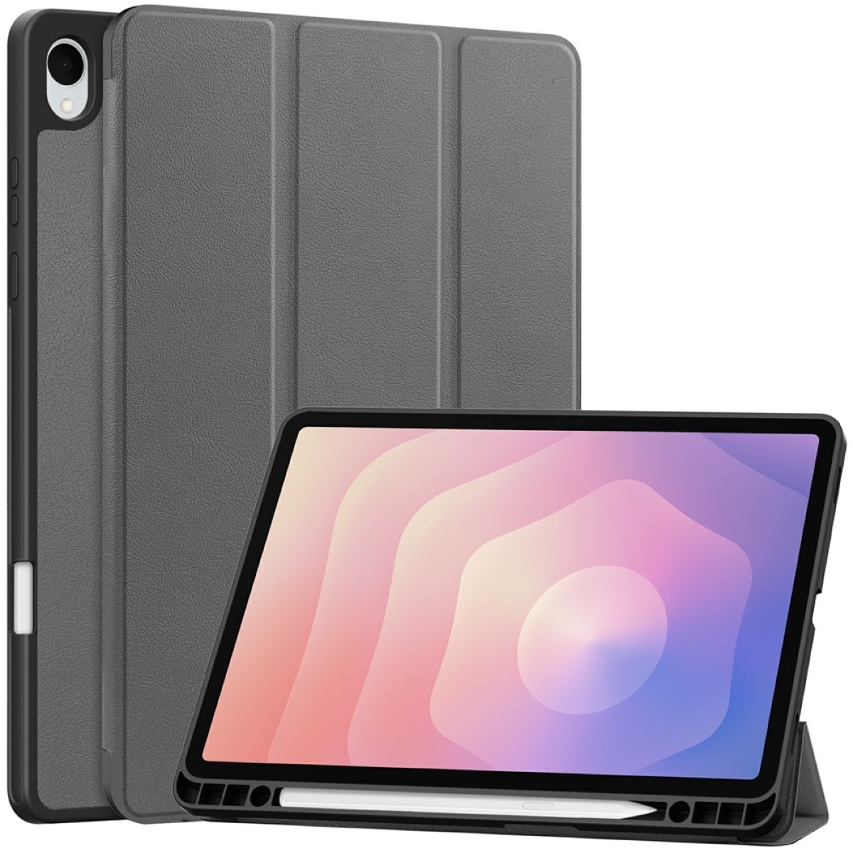 Husa cu clapeta pentru tableta, Supero, compatibil Samsung Galaxy Tab S11 11" SM-X730/SM-X736/SM-X736B, cu suport pentru stylus, auto-wake/auto-sleep, clapeta rabatabila tip stand in 2 pozitii, spate rigid rezistent la zgarieturi, decupaje precise