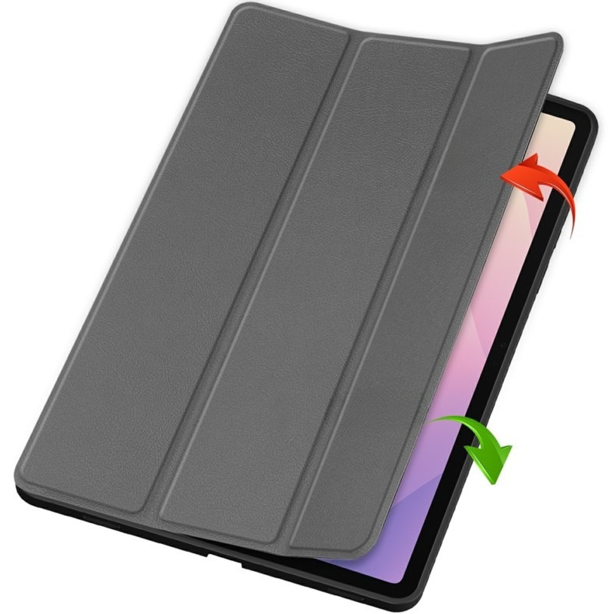 Husa cu clapeta pentru tableta, Supero, compatibil Samsung Galaxy Tab S11 11" SM-X730/SM-X736/SM-X736B, cu suport pentru stylus, auto-wake/auto-sleep, clapeta rabatabila tip stand in 2 pozitii, spate rigid rezistent la zgarieturi, decupaje precise