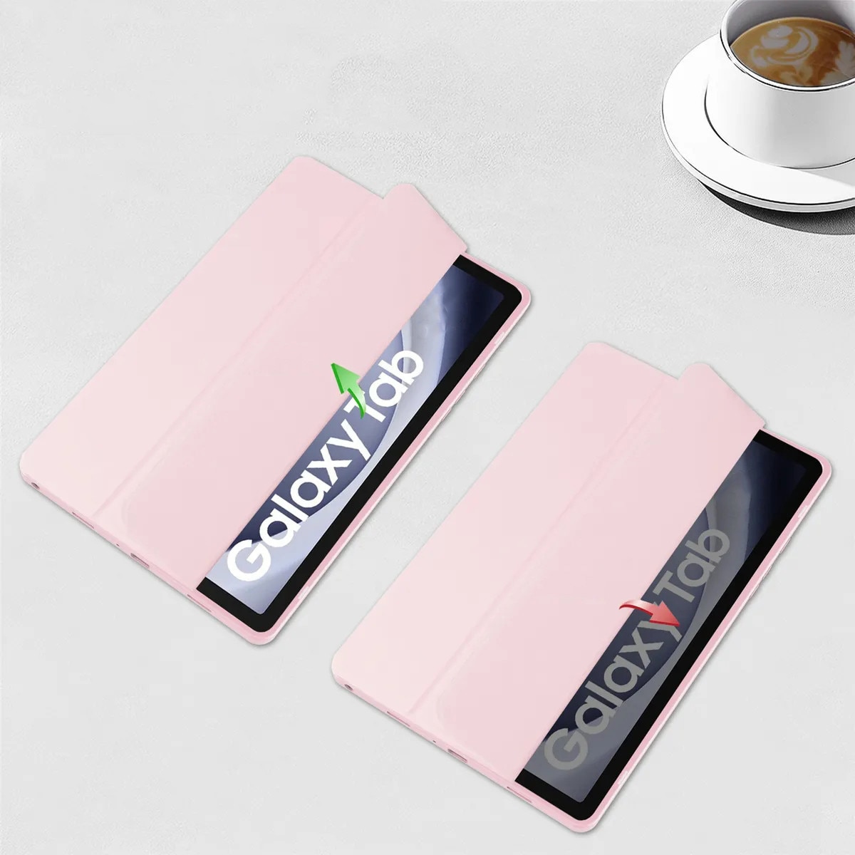 Husa pentru tableta, Supero, compatibil Samsung Galaxy Tab A11+ 11.0 / A9+ 11.0, protectie spate transparenta tare, suport integrat pentru stylus, functie auto-wake/auto-sleep, husa tip stand reglabila, decupaje precise pentru porturi, transparent