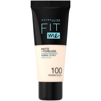 Fond de ten Maybelline New York Fit Me Matte & Poreless 100 Warm Ivory, 30 ml Fond de ten Maybelline New York Fit Me Matte & Poreless 100 Warm Ivory, 30 ml