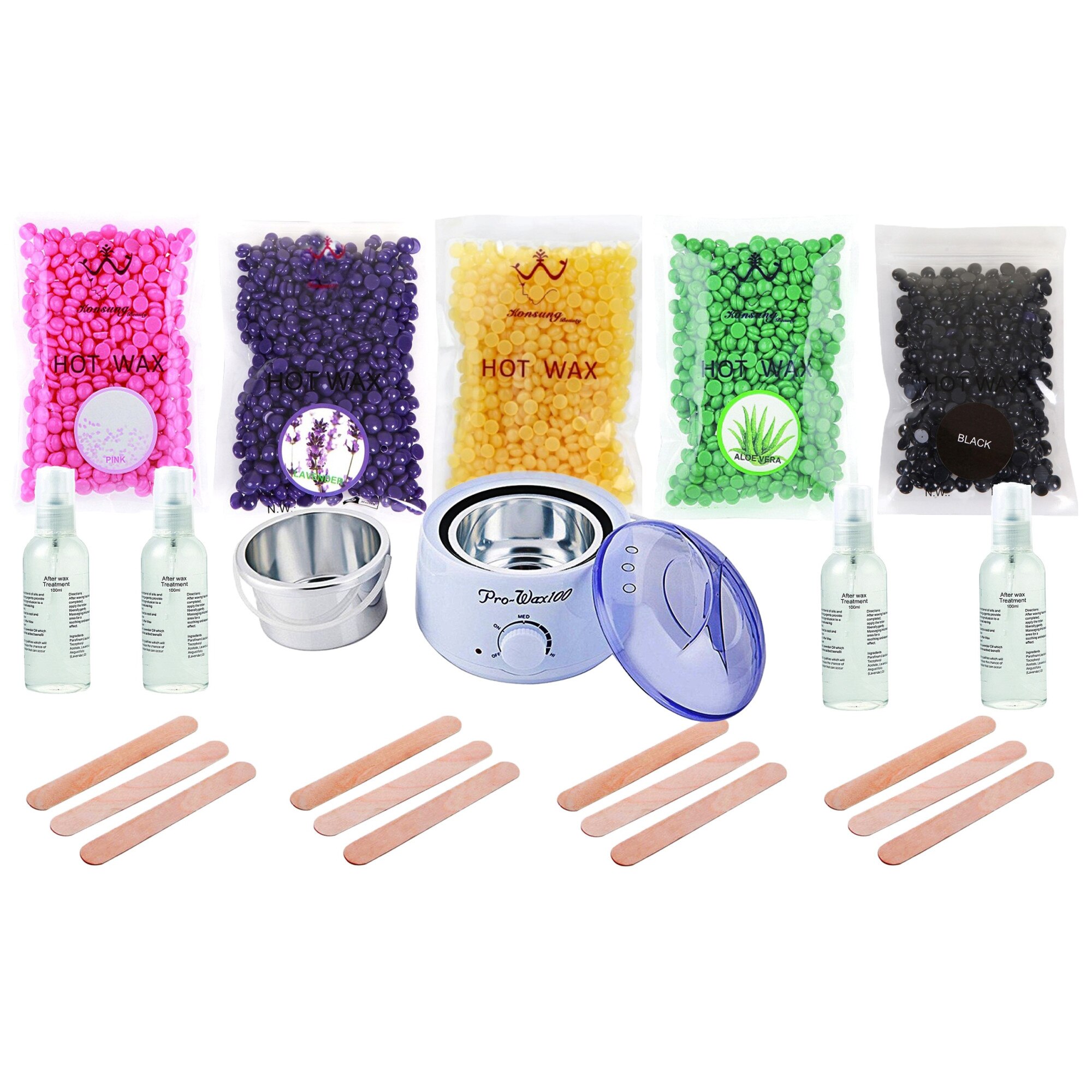 Kit Epilare No.207 cu 5 X Ceara Epilare Granule Refolosibila 5x500g