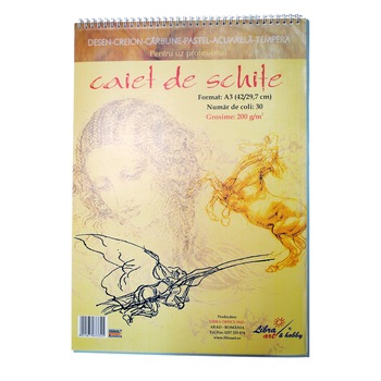 Caiet de schite A3 30 file 200 grame Caiet de schite A3 30 file 200 grame