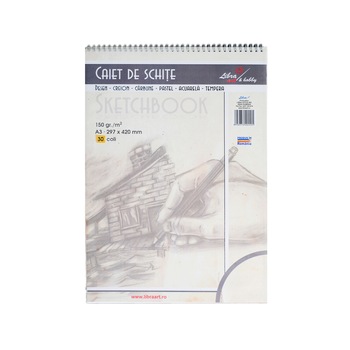 Caiet de schite A3 30 file 150 grame Caiet de schite A3 30 file 150 grame