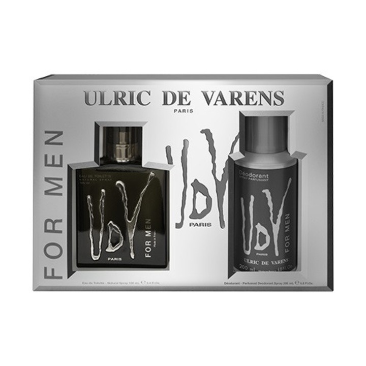 Set Ulric de Varens For Men, Barbati: Apa de Toaleta, 100 ml + Deodorant antiperspirant, 200 ml