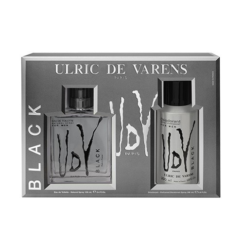 Set Ulric de Varens Black, Barbati: Apa de Toaleta, 100 ml + Deodorant antiperspirant, 200 ml