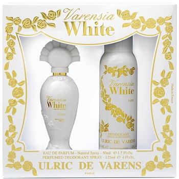Set Ulric de Varens Varensia White, Femei: Apa de Parfum, 50 ml + Deodorant antiperspirant, 125 ml Set Ulric de Varens Varensia White, Femei: Apa de Parfum, 50 ml + Deodorant antiperspirant, 125 ml