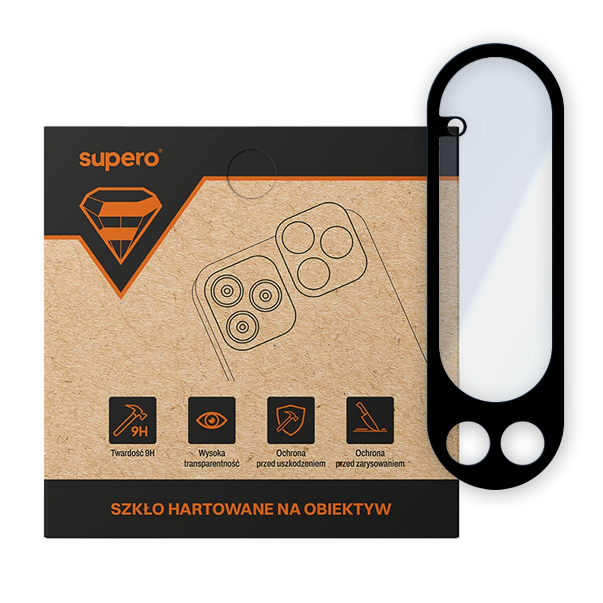 Folie de protectie pentru camera, Supero, compatibila Google Pixel 10 Pro XL, sticla securizata 9H, grosime 0, 30 mm, include set aplicare (laveta umeda + uscata), cadru negru transparent