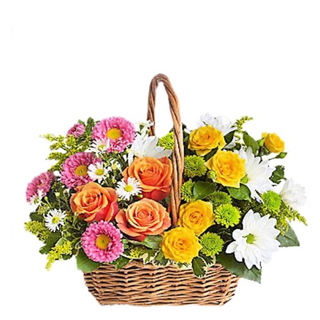 Cos Cu Trandafiri Si Crizanteme Curcubeu Emag Ro