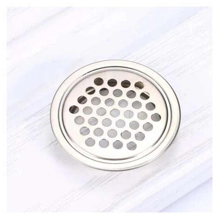 Grila ventilare rotunda inox, plasa 29mm, argintiu, set 5 dimensiuni