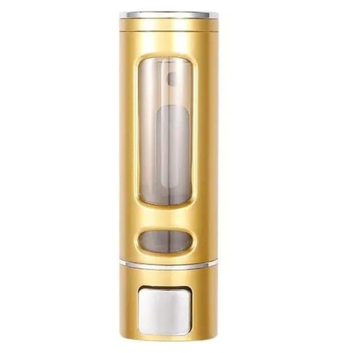 Dozator sapun lichid perete, 1 compartiment, capacitate 400ml, auriu, 14x10x8cm
