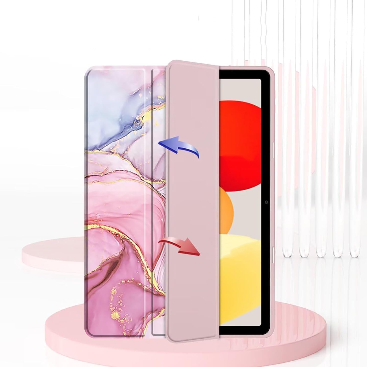 Husa cu clapeta, Supero, Lenovo, compatibila cu Tab M11 10.95" / K11E 11", spate transparent dur rezistent la zgarieturi, suport integrat pentru stylus, functie auto-wake/auto-sleep, husa tip stand cu 2 pozitii, decupaje precise, magnetica, transparenta