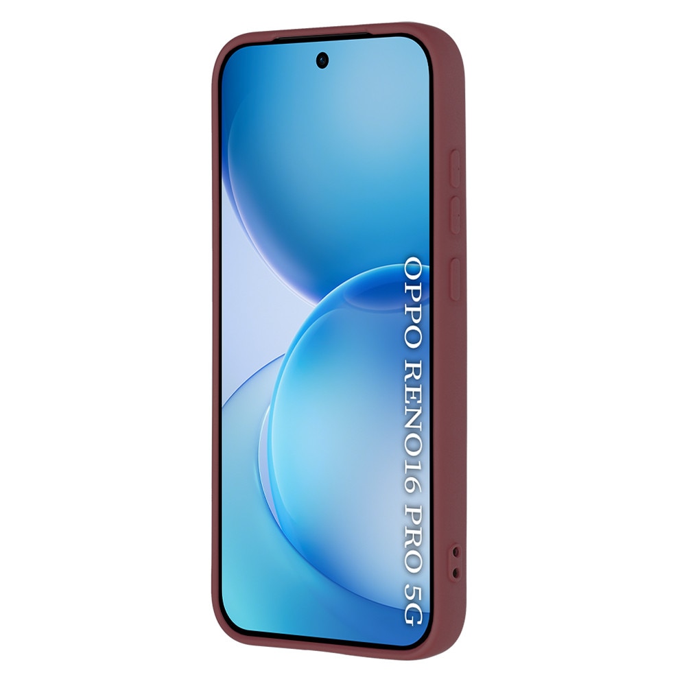 Husa pentru Oppo Reno 16 Pro 5G Liquid Silicone, subtire, captusita cu microfibra, anti amprenta, protectie camera foto, bordo
